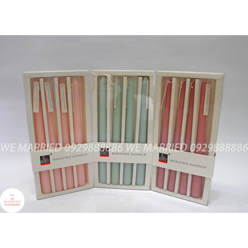 Set 4 cây Nến sáp thơm màu pastel