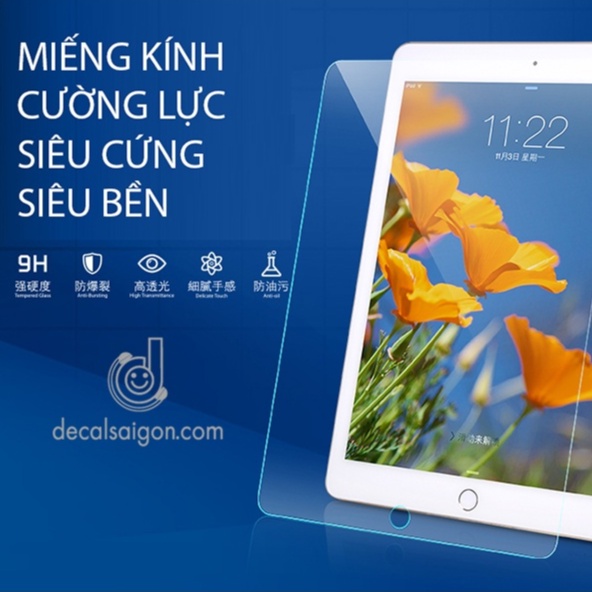 Cường lực iPad thế hệ mới Gen 9,8,7,6,5,10/ Air 1,2,3,4/ Mini 1,2,3,4,5,6/ Pro 11/ M1 inch trong suốt cao cấp