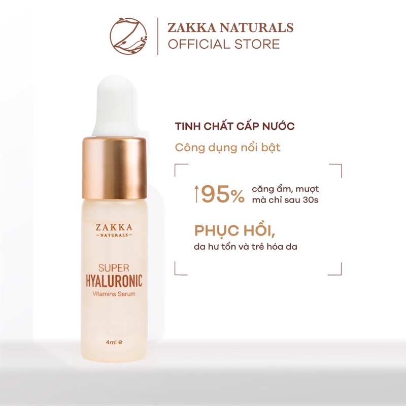 Sample Serum  Cấp Nước Zakka Naturals Super Hyaluronic Vitamins Serum 4ml