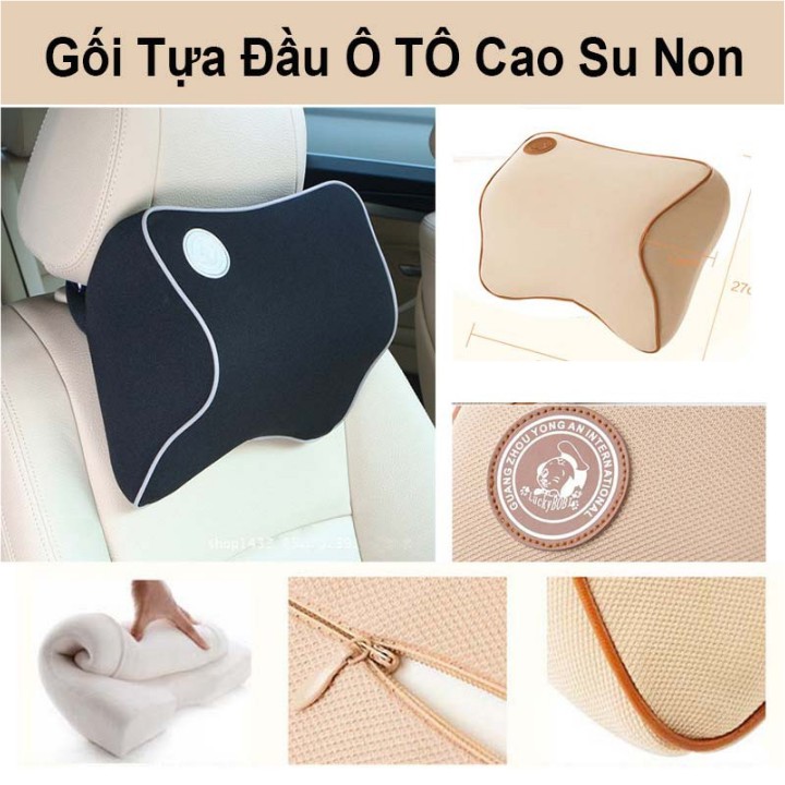 Gối Tựa Đầu Trên Ô Tô Nâng Đỡ Cổ Chống Mỏi Vai Gáy Chất Liệu Cao Su Non