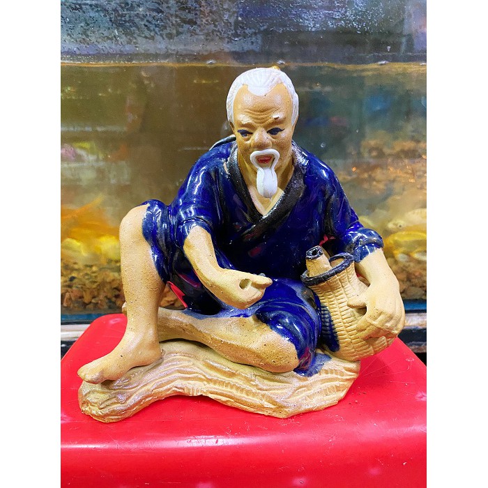 ÔNG CÂU CÁ TRANG TRÍ HỒ CÁ NON BỘ 17X13X19CM