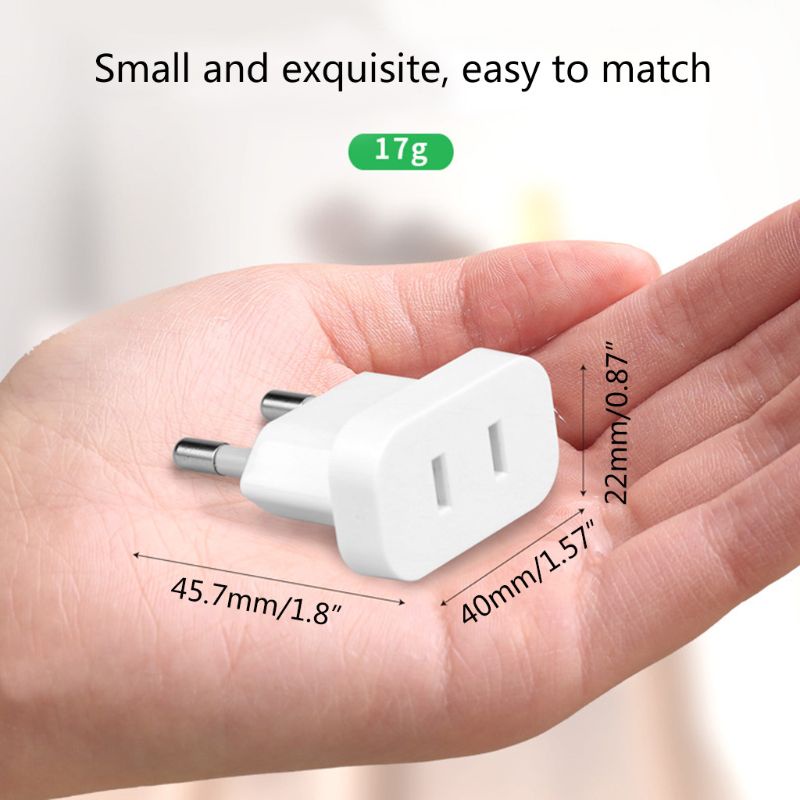Phích Cắm Chuyển Đổi Từ Đầu US Sang EU 4MM