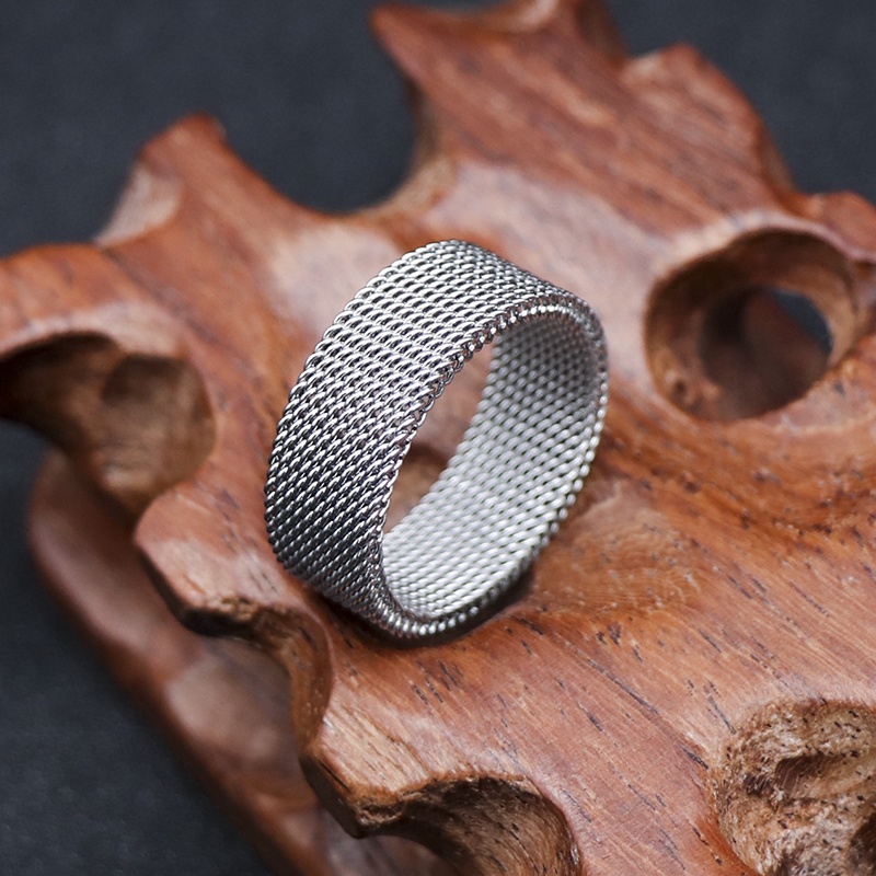 Nhẫn Nam Nữ Màu Bạc Đen Xích Punstore Đẹp Cao Cấp - Chất liệu Titan Không Gỉ - Nhẫn Elas Ring