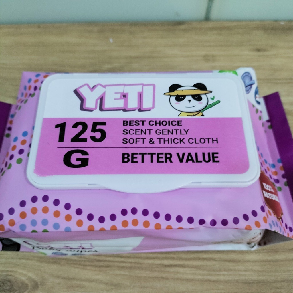 Combo 5 Bịch Khăn Giấy Ướt YeTi Thái Lan Không Mùi 125gr