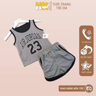 Bộ quần áo ba lỗ bé trai HK KIDS chất cotton thoáng mát size cho bé từ 10-24kg