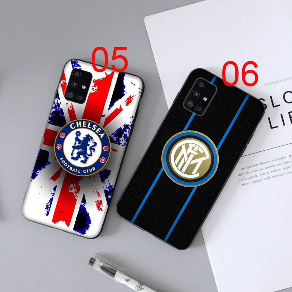 Ốp điện thoại mềm viền đen hình câu lạc bộ Chelsea cho SAMSUNG GALAXY A11 A21 A41 A51 A71 A81 A91