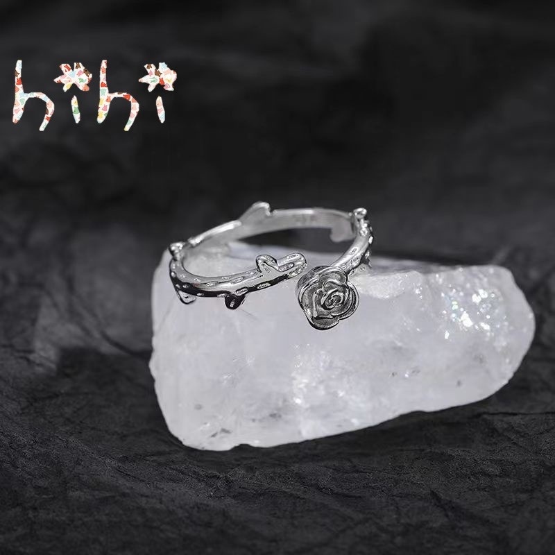 Nhẫn Mạ BạC MặT HìNh Hoa HồNg ThờI Trang Cho Nữ
