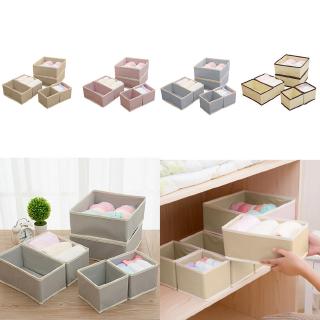 Bộ 6 hộp bằng vải không dệt gấp gọn được dùng đựng đồ lót/ vớ/ cà vạt tiện dụng