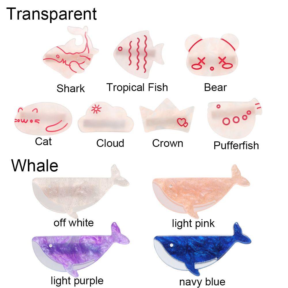 1 Kẹp Tóc Hình Cá Voi Lớn Nhiều Màu Sắc Dành Cho Nữ