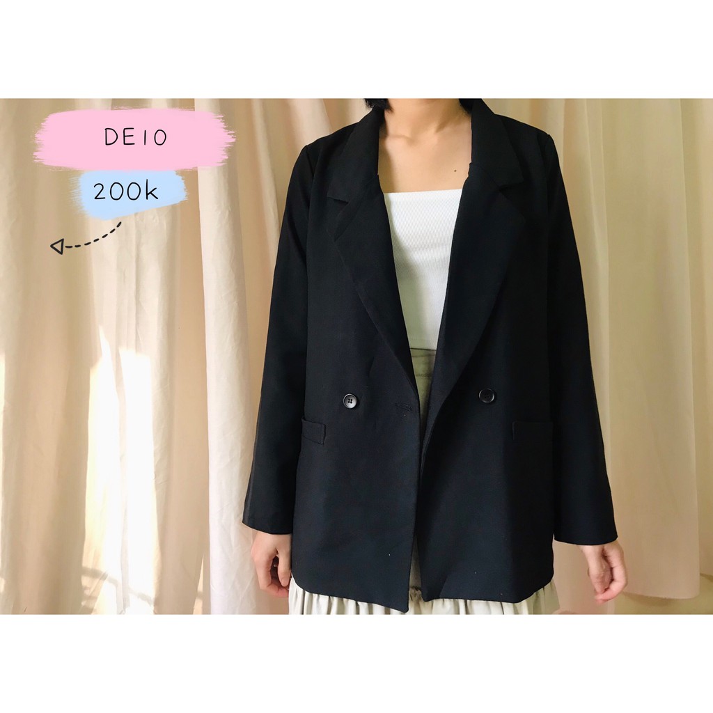 [DE10] Blazer, Vest đen