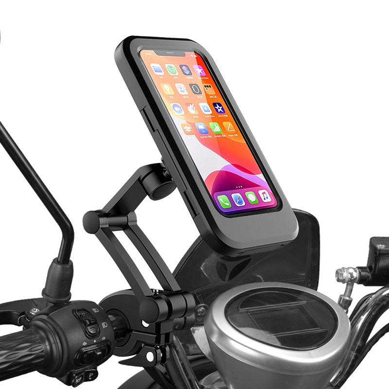 Giá Đỡ Kẹp Điện Thoại Xe Đạp Xe Máy Chống Nước, Xoay 360 Độ, Kẹp Chân Gương Xe Máy - Hàng Chuẩn Loại 1