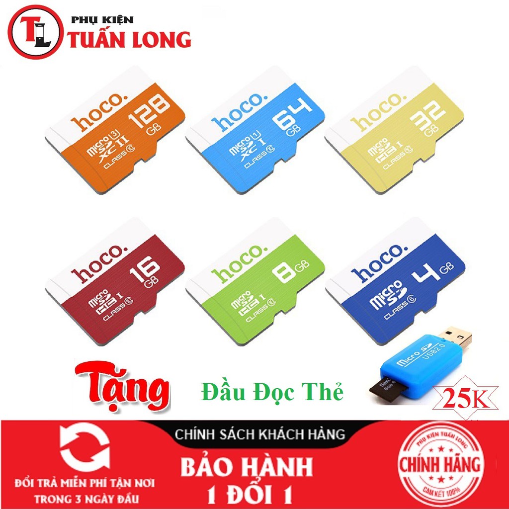 Thẻ Nhớ Micro SD 128gb 64gb 32gb 16gb 8gb 4gb Thẻ Nhớ Điện Thoại Chính Hãng Hoco - Bảo Hành 5 Năm