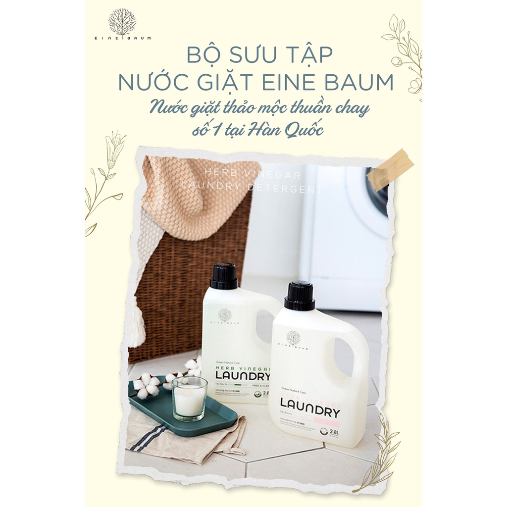 Nước giặt xả quần áo cho bé từ thảo mộc Eine Baum Hàn Quốc cao cấp 2,8 lít