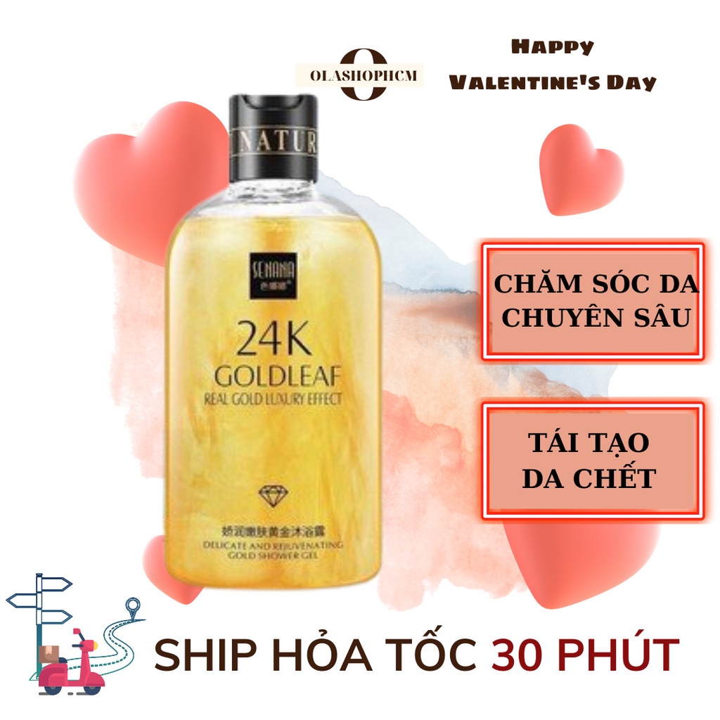 Sữa tắm vàng 24k trắng da trẻ hoá làn da cấp ẩm chống lão hóa mịn màng thơm