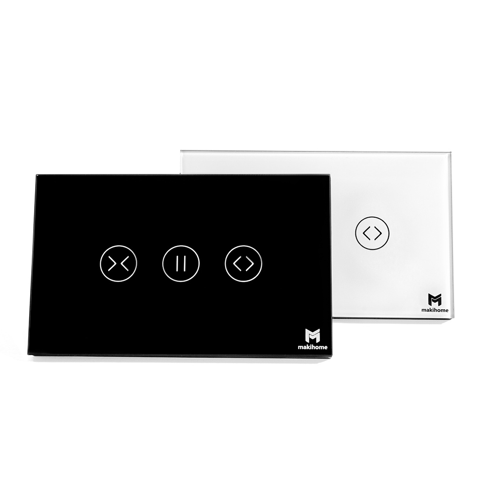 Công Tắc Cửa Cuốn  Wi-Fi Makihome Tích Hợp HomeKit - Chữ nhật kính Tràn Viền