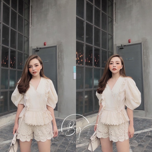 Quần chân ren hoa hàng đẹp Quảng Châu