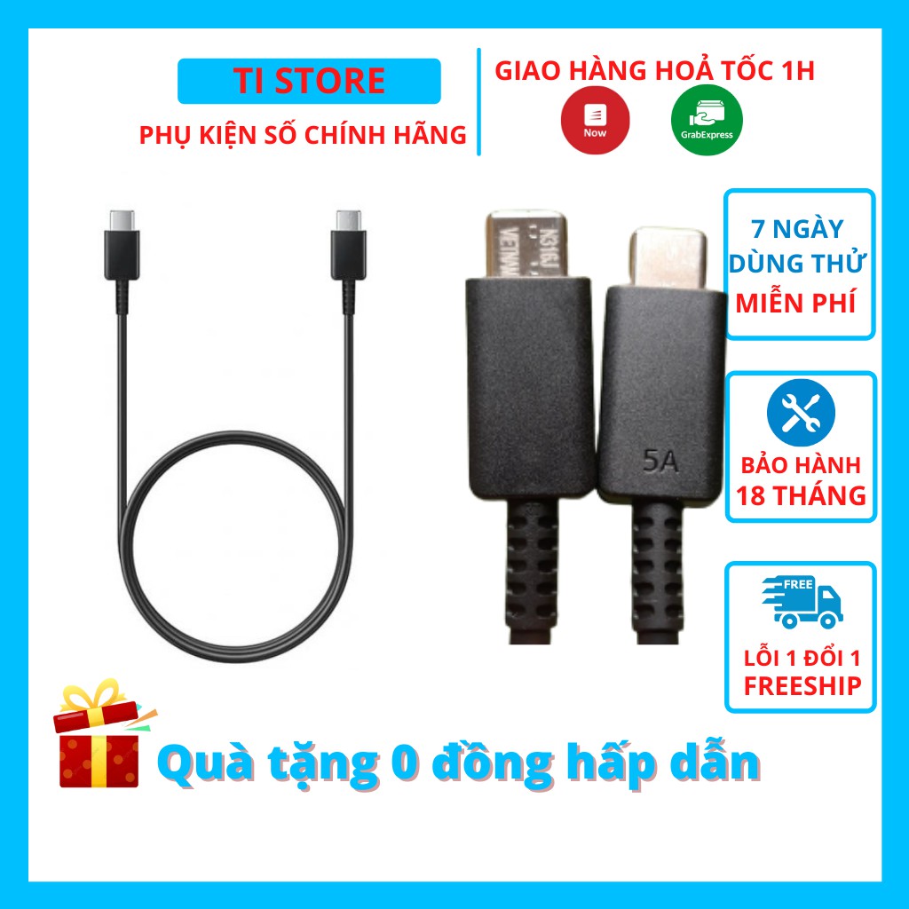 Dây cáp sạc nhanh 25W Samsung Type C - Type C cho Note 10 Note 20 A71, A70, A80, A90, S20, S20+, S20 Ultra S10 5G