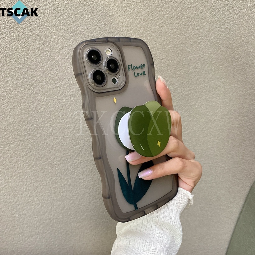Ốp Điện Thoại Silicon Chống Sốc Có Giá Đỡ Hình Hoa tulip Cho Xiaomi Redmi K30 K40 K50 Pro Plus K30 Ultra Note 10 11 Pro+ 11S 11T 10T