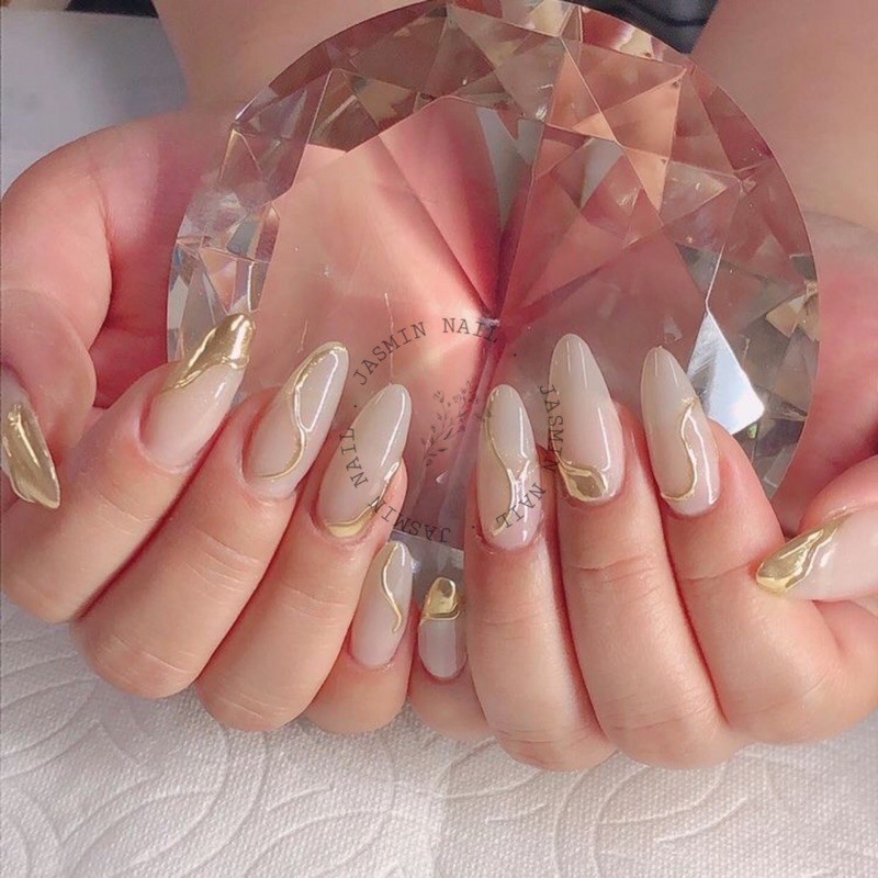 [Mã NHUQAD giảm 10% đơn 100k][NAIL BOX] Nailbox móng úp thiết kế sẵn mẫu thạch nude tráng gương nổi
