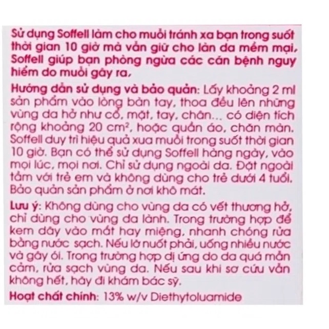 KEM BÔI CHỐNG MUỖI, CÔN TRÙNG ĐỐT SOFFELL - Nhà thuốc Nhật Thành