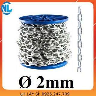 Dây xích sắt mạ kẽm phi 2 [ 2mm ] cáp thép giá sỉ Thái Bình Vina