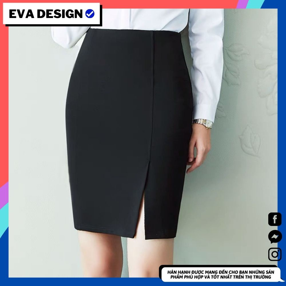 Chân váy công sở nữ lưng cao xẻ trước Chân váy bút chì cạp cao dáng ôm vải umi cao cấp co giãn 4 chiều mặc sơ mi đi làm
