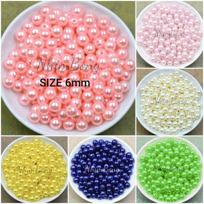 Hạt Nhựa Tròn 6Mm (Túi 100 Hạt)