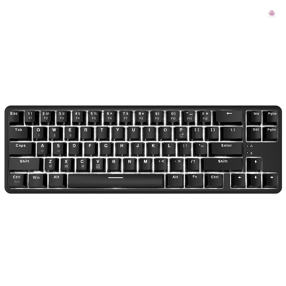 Bàn Phím Cơ Có Dây 68 Phím Trv Ajazz K680T Màu Đen Và Xanh Dương Có Công Tắc