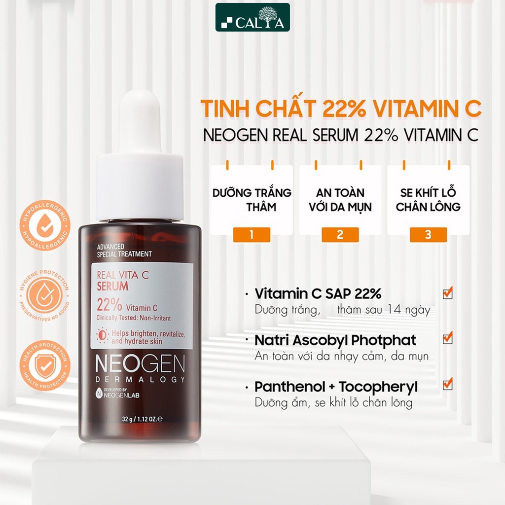 Tinh Chất Serum Neogen Vitamin C Dưỡng Trắng Da, Mờ Thâm - Neogen Dermalogy Real Vita C Serum 32g