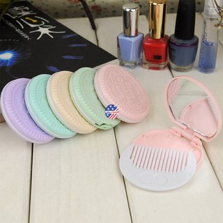 ( Bb221 ) Gương Trang Điểm Bánh Quy Có Lược ( Linhnam_SPA )