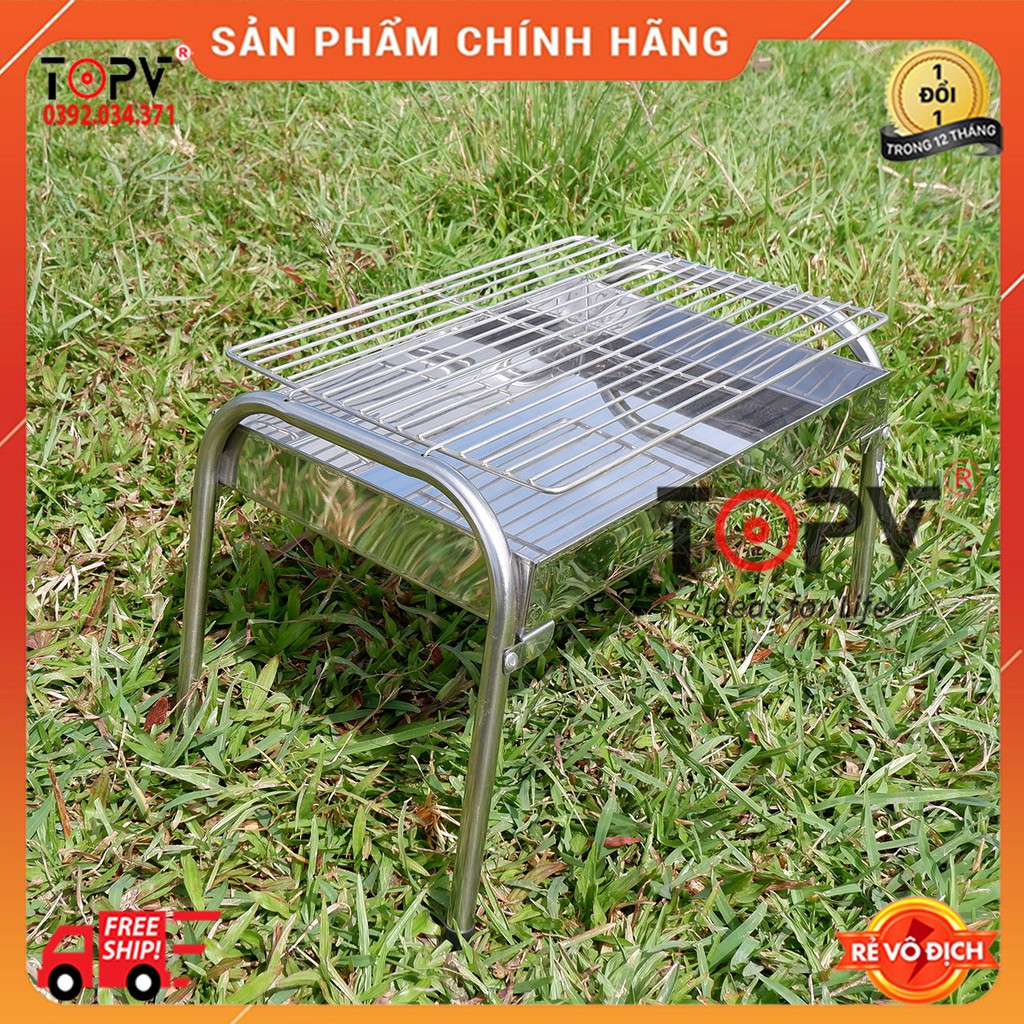 Bếp nướng ngoài trời, Bếp nướng than hoa gấp gọn TopV GXS, đi du lịch, picnic tiện lợi