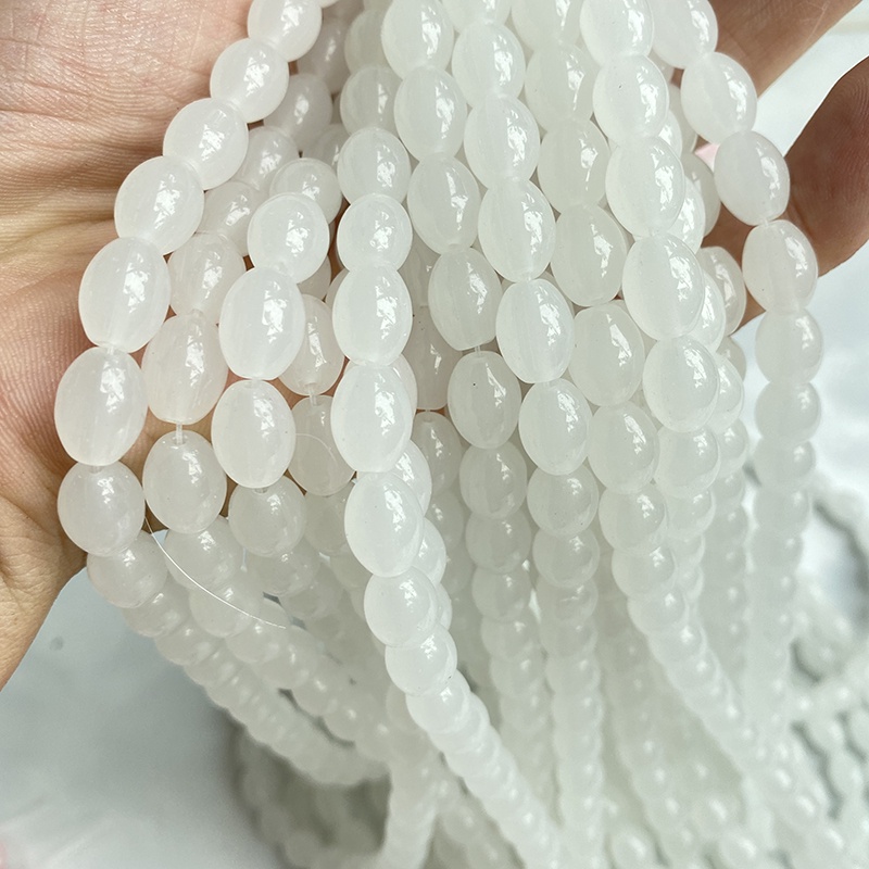 10 hạt oval xỏ chuỗi nhiều kích thước nguyên liệu làm trâm, làm trang sức cố trang cosplay cổ phục việt phục