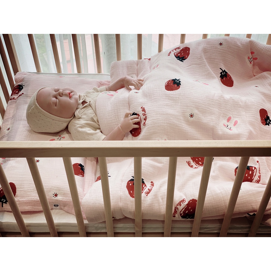 Chăn Đông Vải Xô Sợi Tre  Bông Gòn Nhập Hàn Chính Hãng MONONA Chăn Siêu Nhẹ Kèm Gối Cho Bé