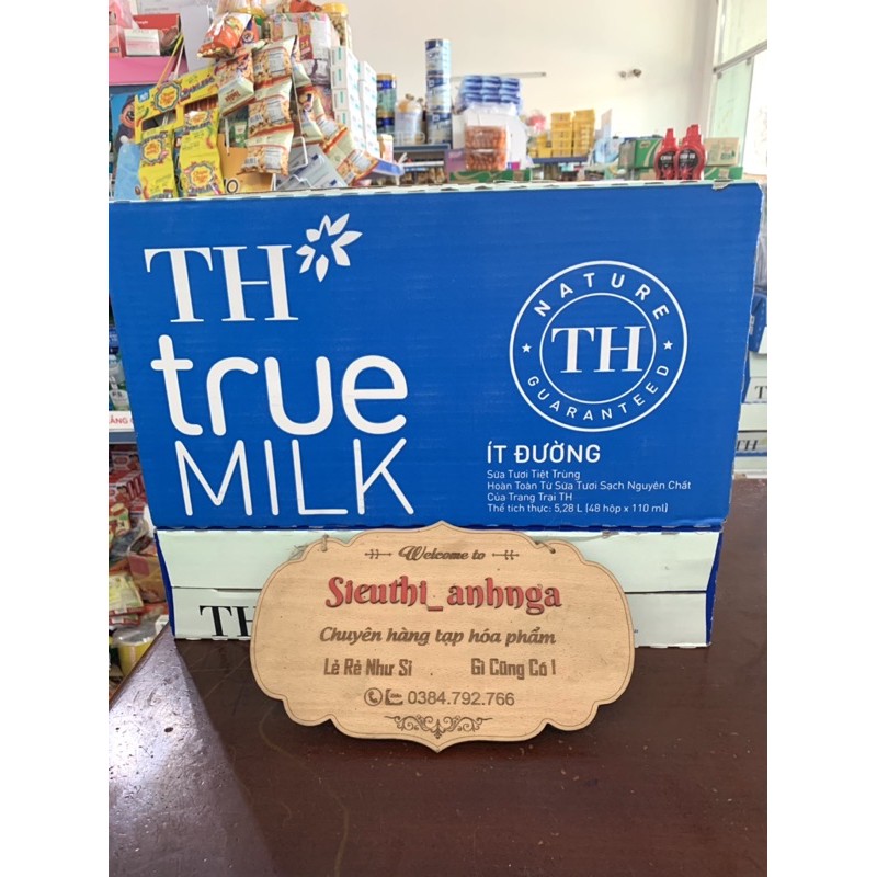 Sữa Tươi TH True Milk 48 hộp x 110ml Ít Đường/Có Đường