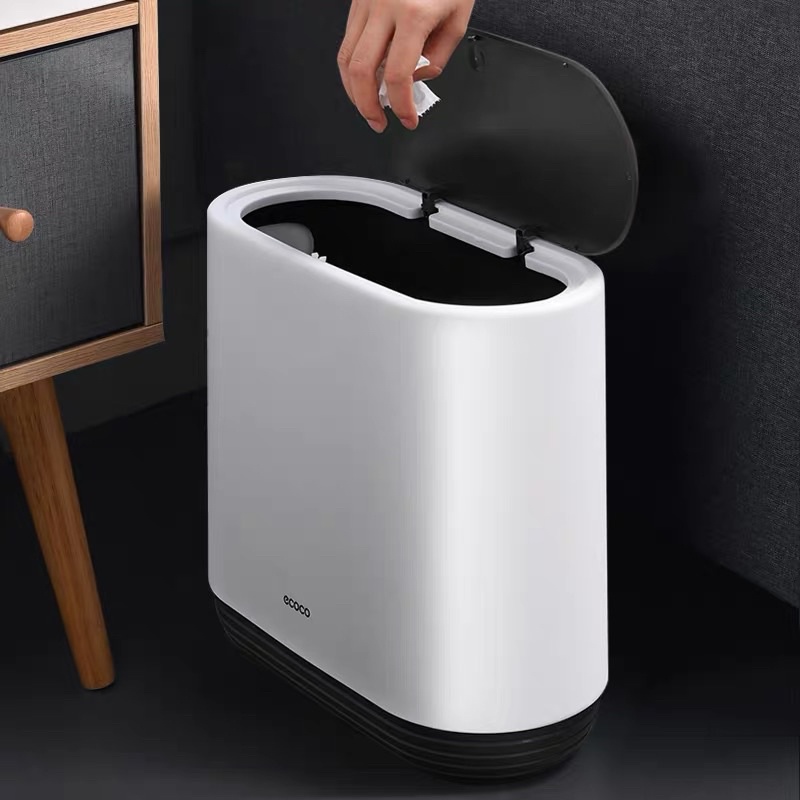 Thùng Rác Thông Minh ECOCO Tiện Lợi Dung Tích 10L, Thùng Đựng Rác Văn Phòng Và Gia Đình 1906