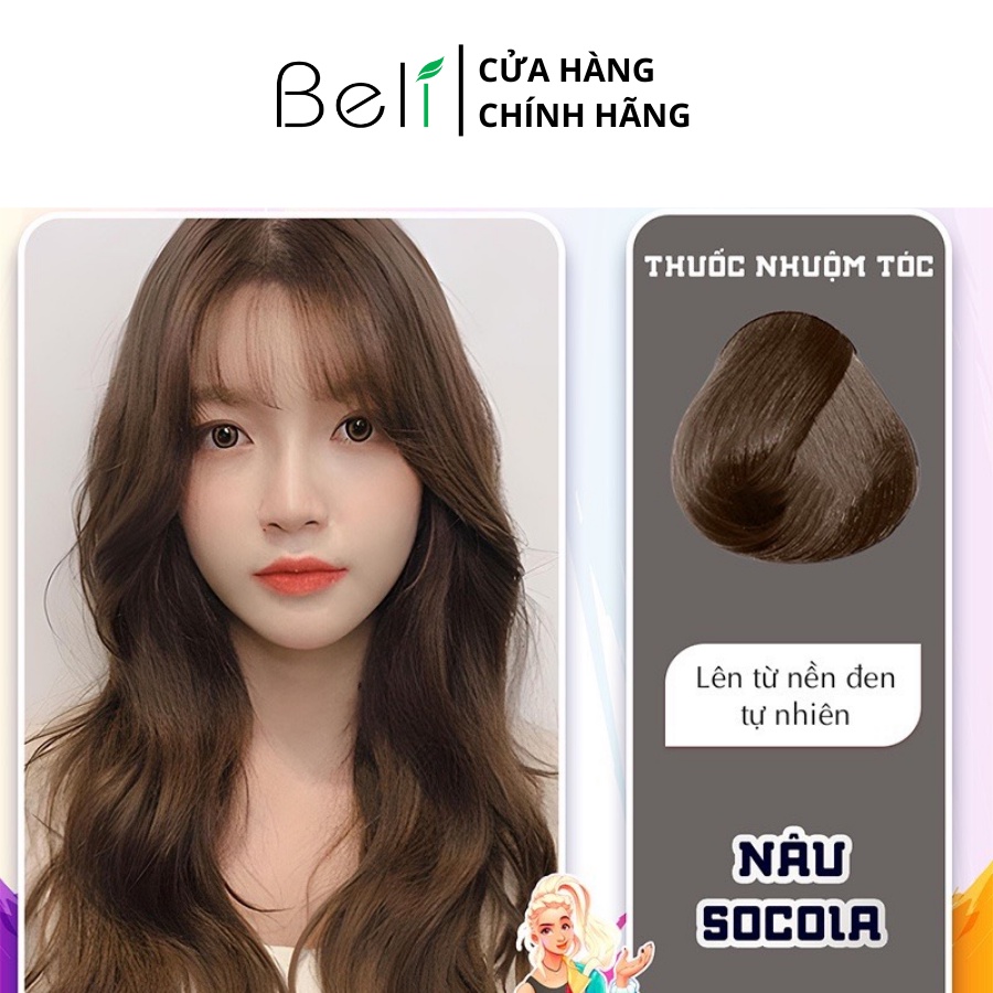 Thuốc Nhuộm Tóc Màu NÂU SOCOLA Không Tẩy 100g - Beli Official Store