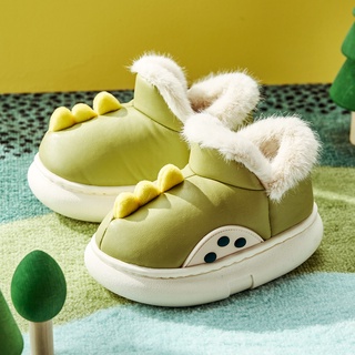  Giày bốt CHEERFUL MARIO đệm nhung dày dặn hình khủng long xinh xắn thời trang ấm áp mùa đông cho bé trai bé gái 