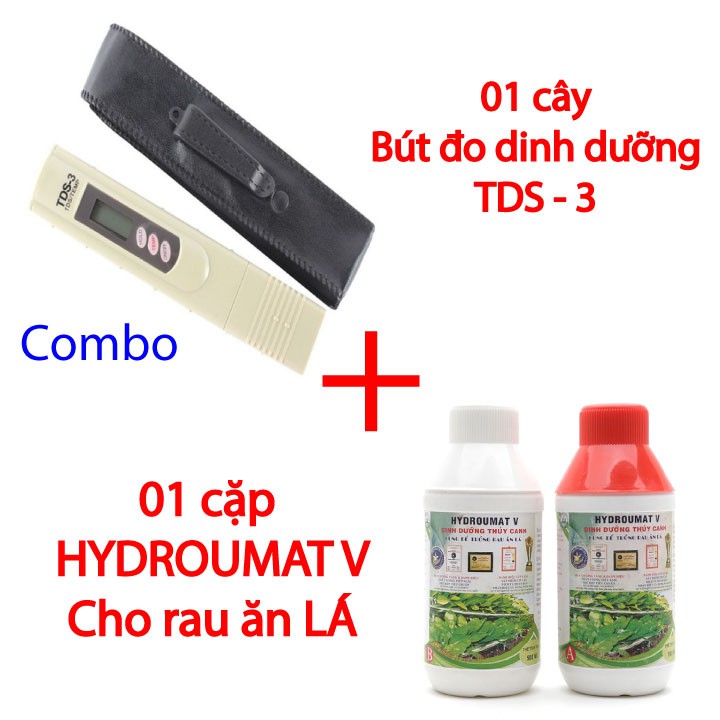 Combo dinh dưỡng thuỷ canh rau ăn lá và bút đo dinh dưỡng TDS - 3