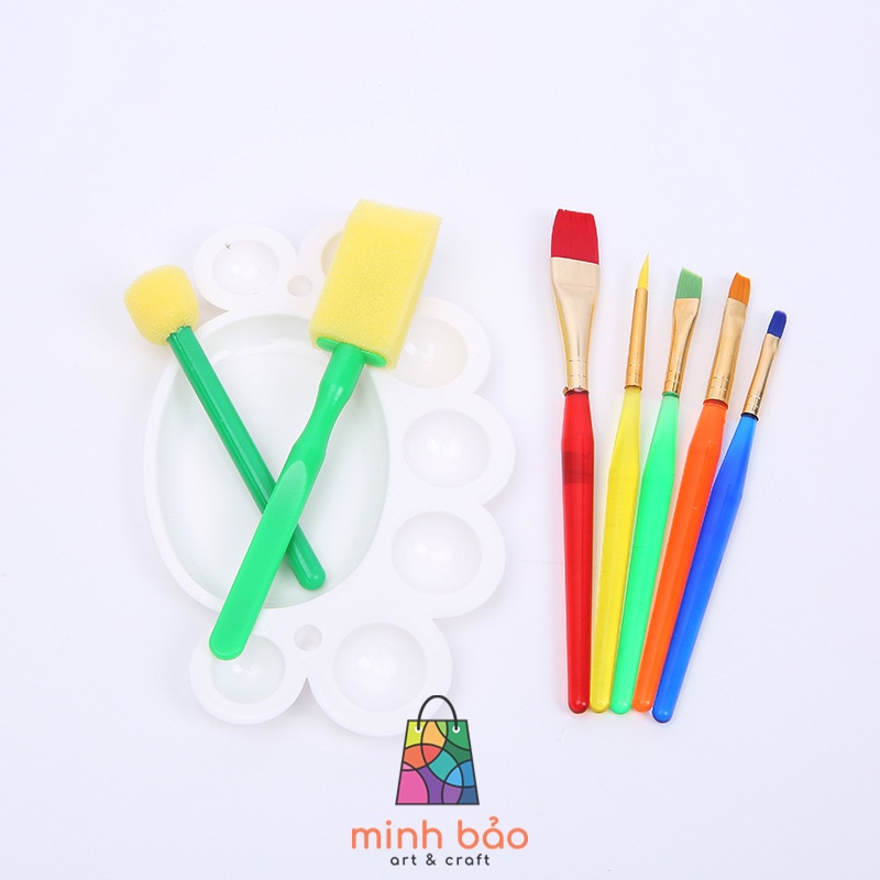 BỘ 5 CÂY CỌ DỄ RỬA KÈM KHAY VÀ CỌ XỐP KEEP SMILING HM916-8