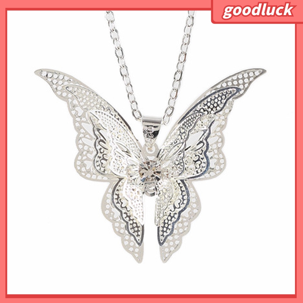 Dây chuyền thời trang mặt hình bươm bướm 3 lớp mạ bạc