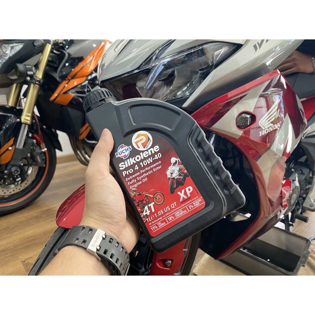 Combo 1.1 Lít Nhớt Fuchs Silkolene 10W40 Dành Cho Winner Honda CBR150 Và Phụ Gia Nhớt Voltronic E59