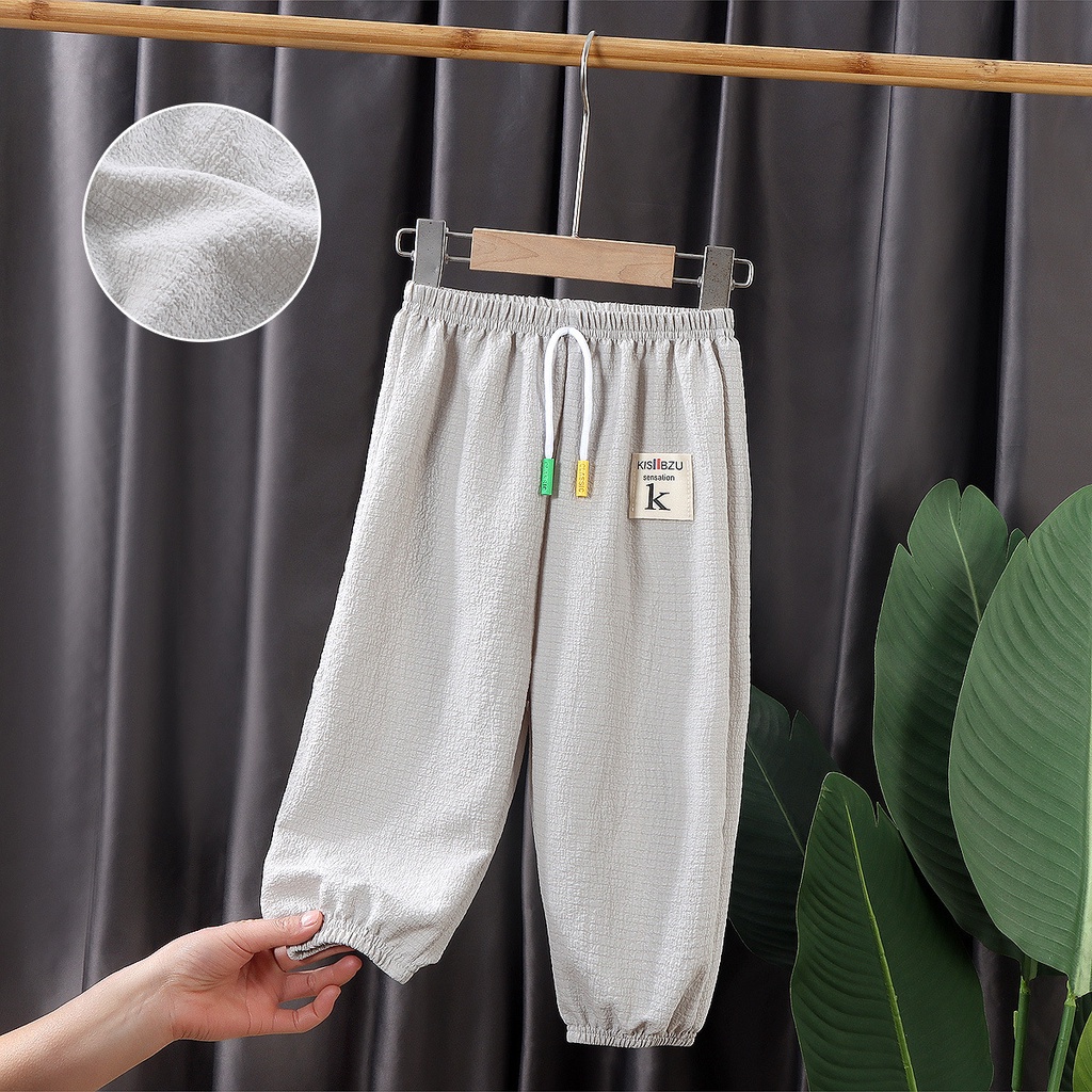 Quần Dài Dáng Rộng Thoáng Khí Chống Muỗi Thiết Kế Đơn Giản Thời Trang Cho Bé