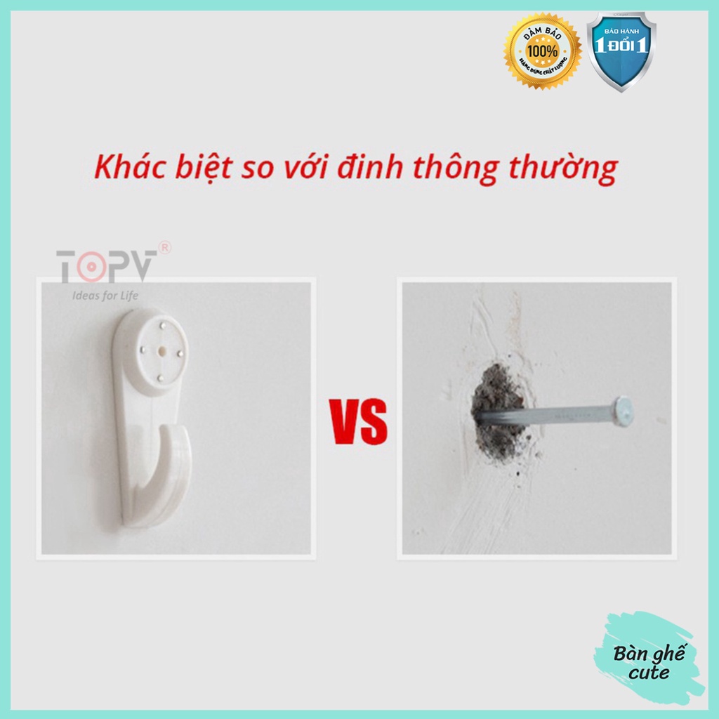 Móc đinh đóng tường 4 chân treo tranh treo khung ảnh treo đồ không cần khoan Ban_ghe_cute