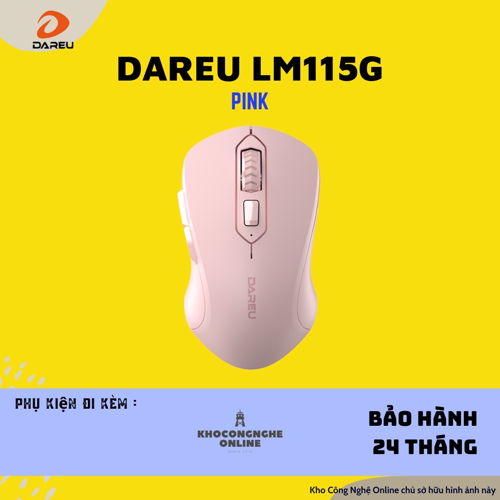 Chuột không dây DAREU LM115G Black / White / Pink