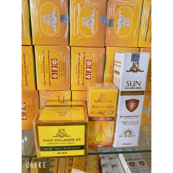 Combo Face collagen X3 + Serum Mụn Collagen X3 + CHỐNG NẮNG Mỹ phẩm đông anh...