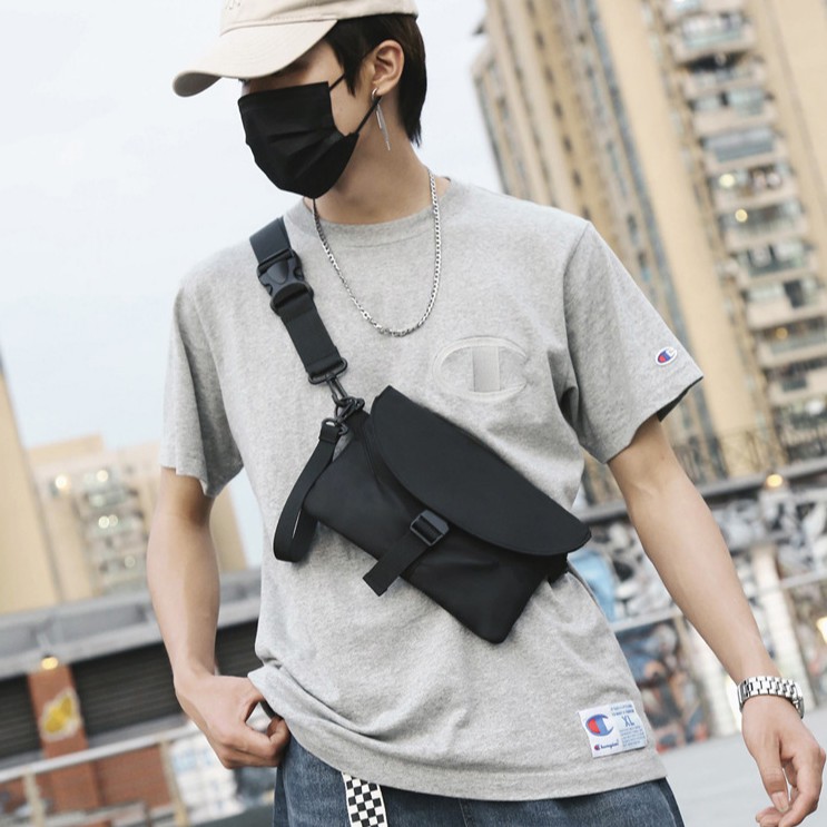 Túi đeo chéo nam nữ vải Canvas phong cách Hàn Quốc, túi chéo unisex thiết kế nhỏ gọn TC100-D | BigBuy360 - bigbuy360.vn