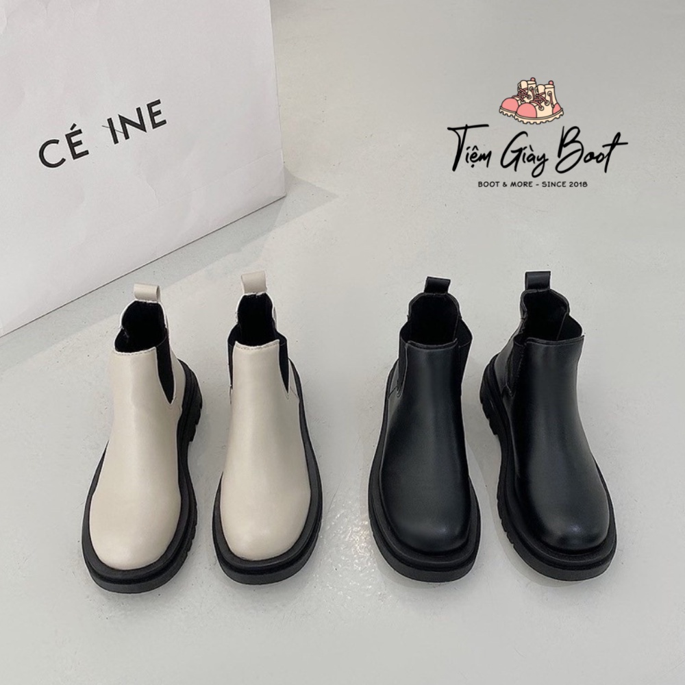 Giày Boot Nữ Mona Cổ Vừa KQ95, Giày Bốt Nữ Cổ Vừa Màu Đen Trắng Đậu Siêu Xinh - Tiệm Giày Boot