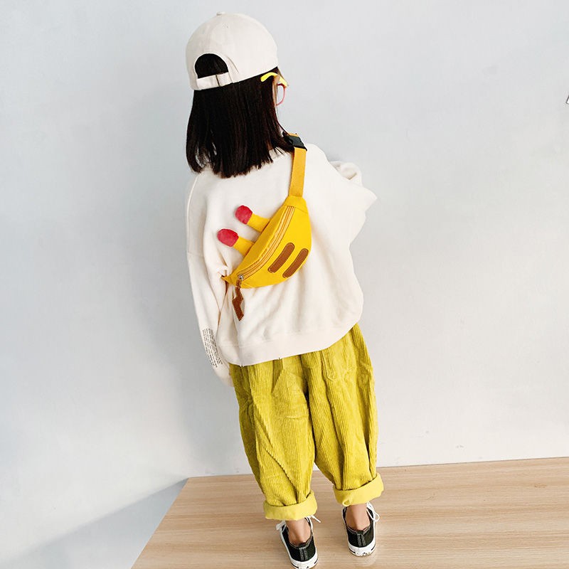 Cha Mẹ Và Con Dễ Thương Trẻ Em Túi Bé Hàn Quốc Vải Pikachu Ngực Chéo Thủy Triều Bé Trai Và Bé Gái Túi Đeo Vai
