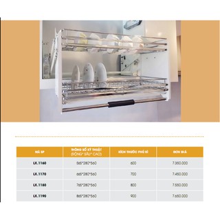 Giá bát đĩa nâng hạ Luxury LX.1180