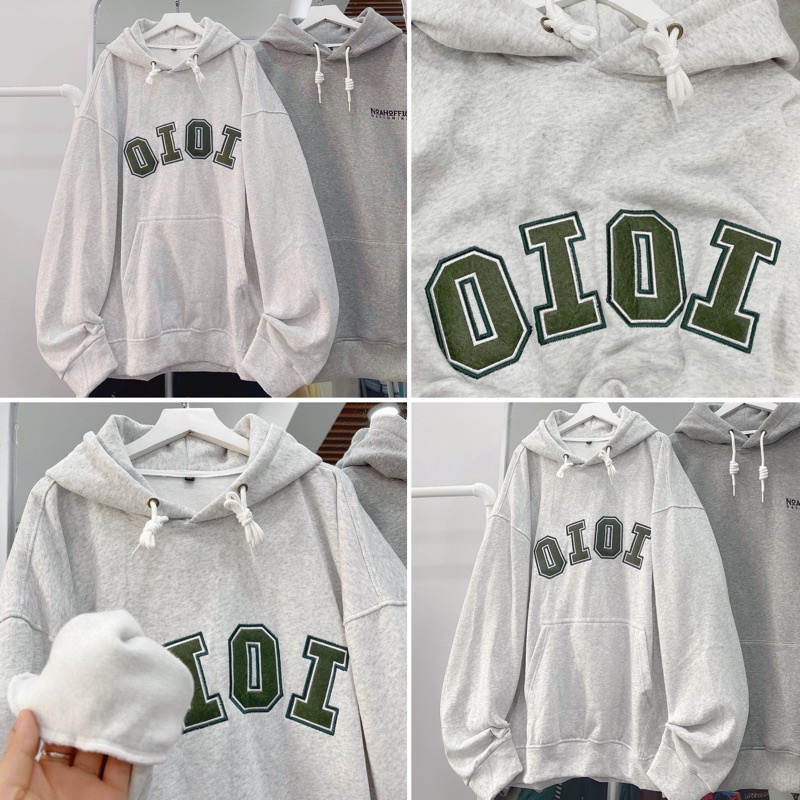 Áo Hoodie “ OIOI “ 5 màu thêu chữ chất nỉ lót bông xịn Mịn ấm siêu đẹp, form rộng Unisex Nam / Nữ (Ảnh + Video thật 100% | BigBuy360 - bigbuy360.vn